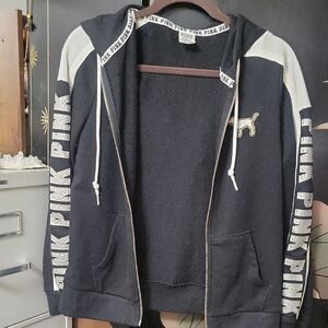 Pink Hoodie W/rhinestones Size S